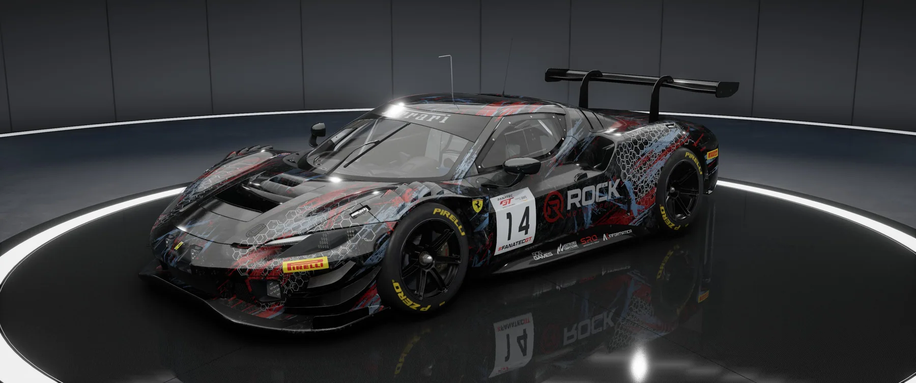 Rock Motorsport Ferrari 296 GT3 – Original-Livery, Ansicht 1